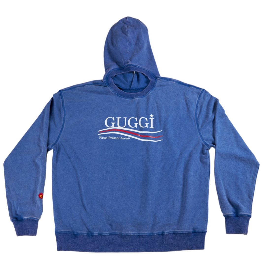 DOUBLE LOGO REVERSIBLE HOODIE IN BLUE  [ Limited to 58 pieces , No Restocked ]